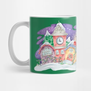 Christmas Watercolor Town Mug